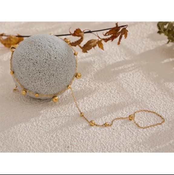 Ball Chain Ring With Bracelet ( Anti Tarnish )