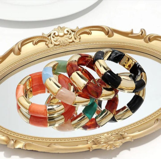 Glossy Enamel Statement Bangles (Adjustable)