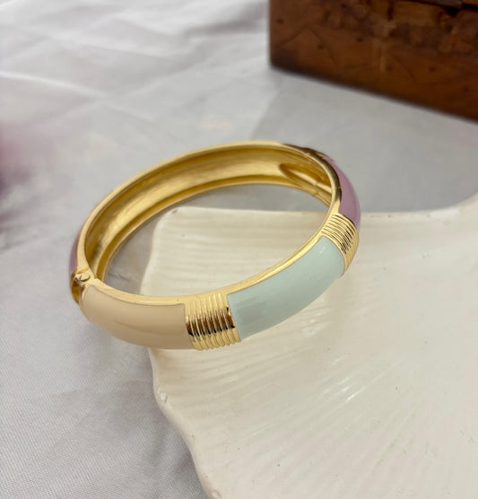 Thin Blue Purple Rectangle Enamel Kada Bangle