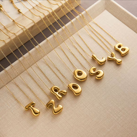 Balloon Initial Alphabet Necklace (Anti Tarnish)