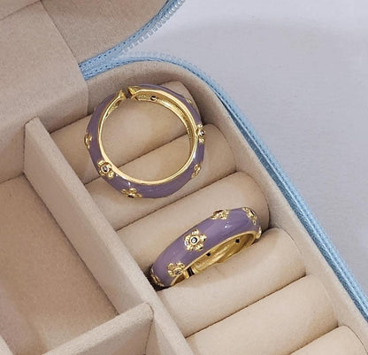 Flower Enamel Ring ( Adjustable )
