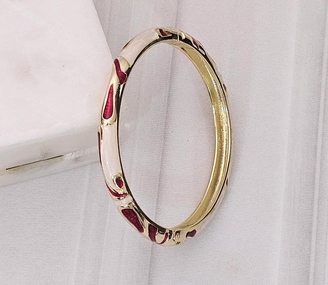 Women Anti Tarnish Enamel Designer Openable Kada Bracelet