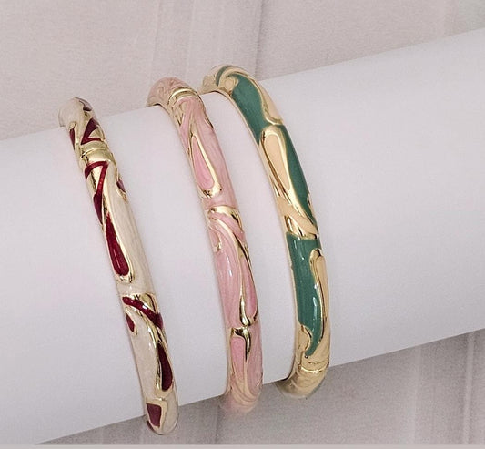 Women Anti Tarnish Enamel Designer Openable Kada Bracelet