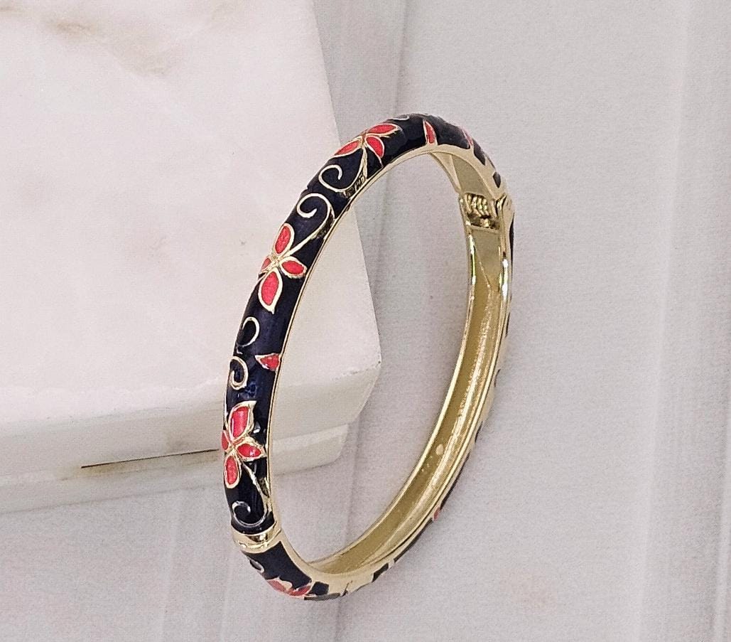 Women Anti Tarnish Enamel Openable Kada Bracelet