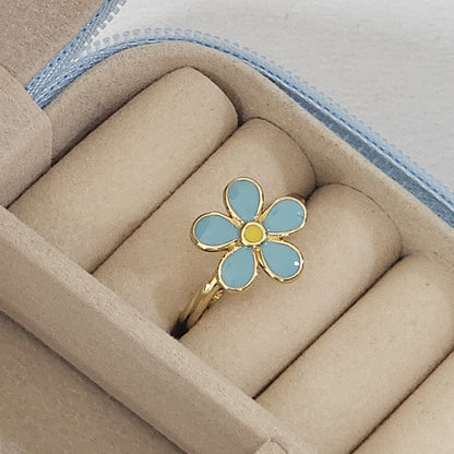 Flower Enamel Ring - Adjustable