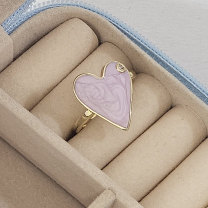 Heart Enamel Ring - Adjustable