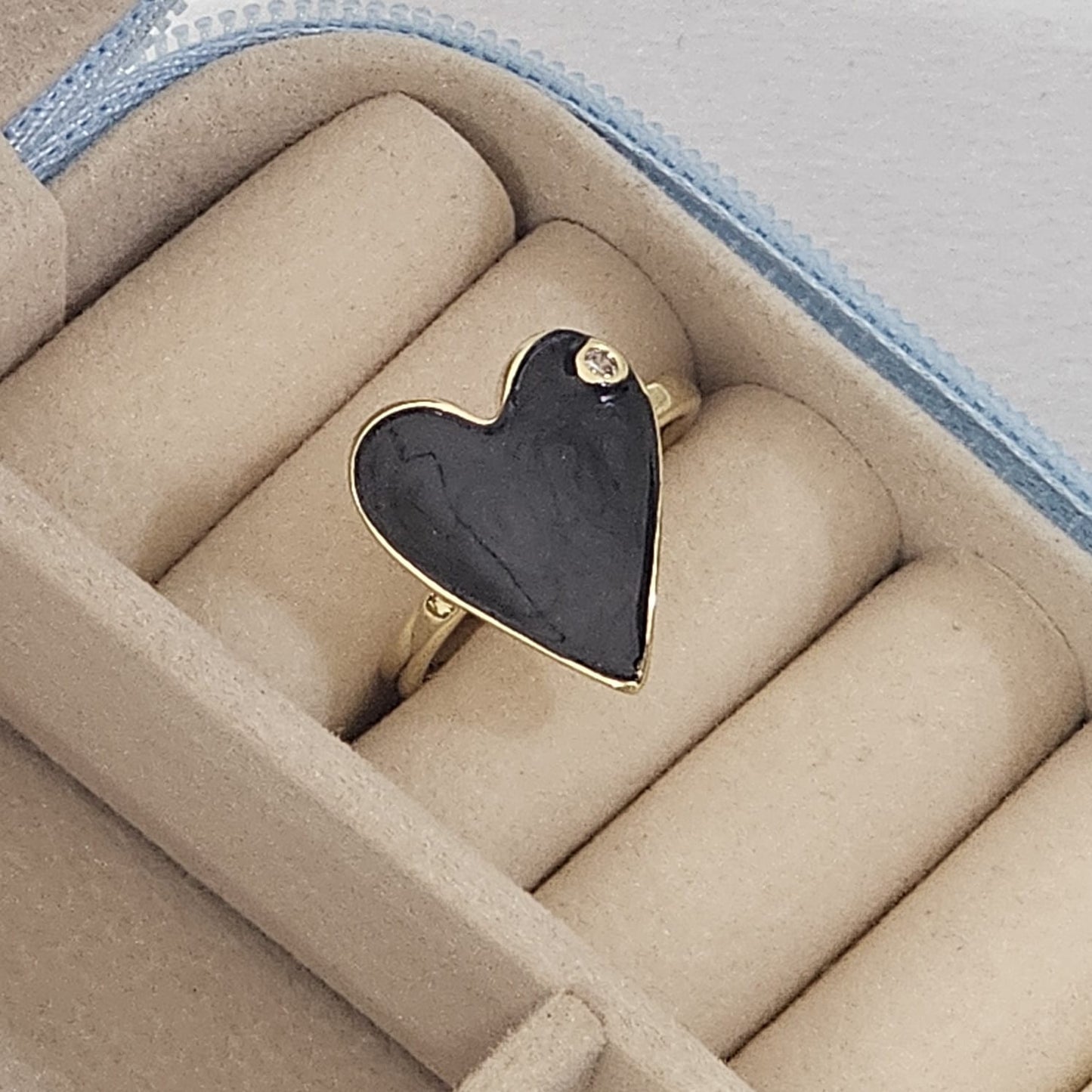 Heart Enamel Ring - Adjustable