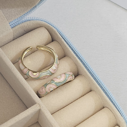 Elegant Enamel Ring - Adjustable