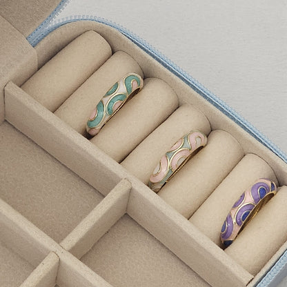 Elegant Enamel Ring - Adjustable