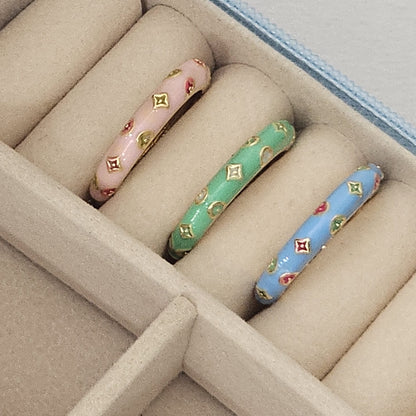 Clover Enamel Ring - Adjustable