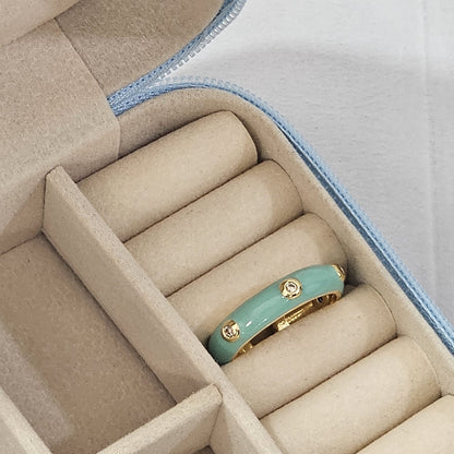 Diamond Enamel Ring - Adjustable