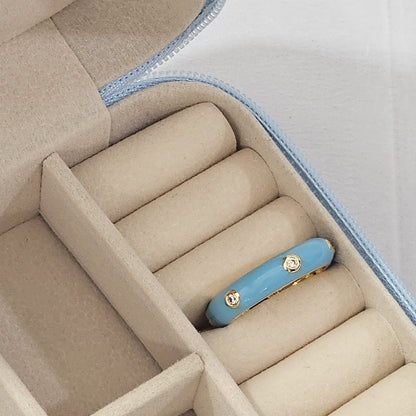 Diamond Enamel Ring - Adjustable