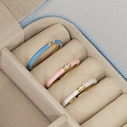 Minimal Diamond Enamel Ring - Adjustable