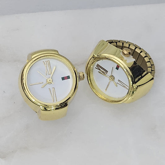 Golden Sea Shell Dial Ring Watch