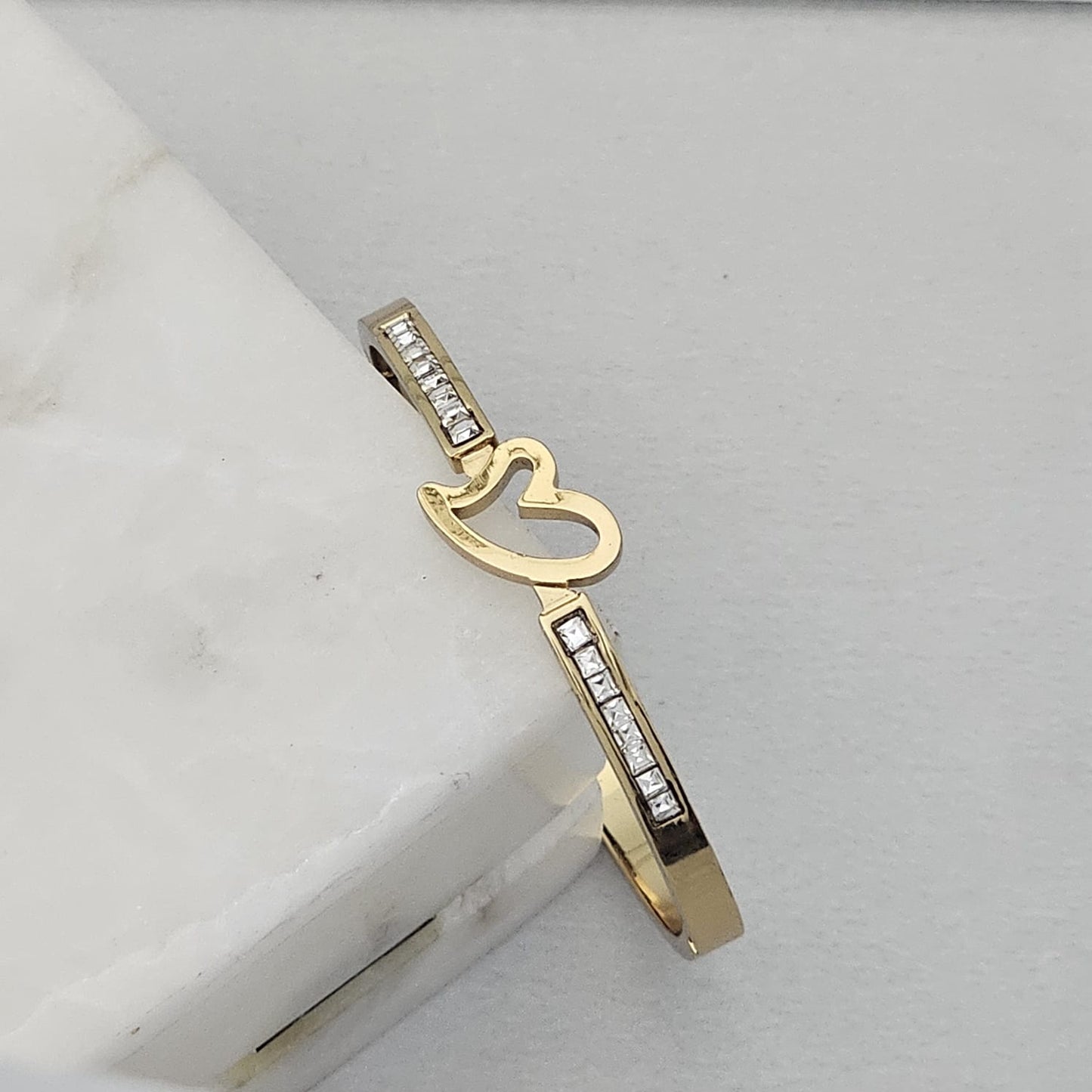 Heart Band Kada Bracelet (Anti Tarnish) (Small Size)