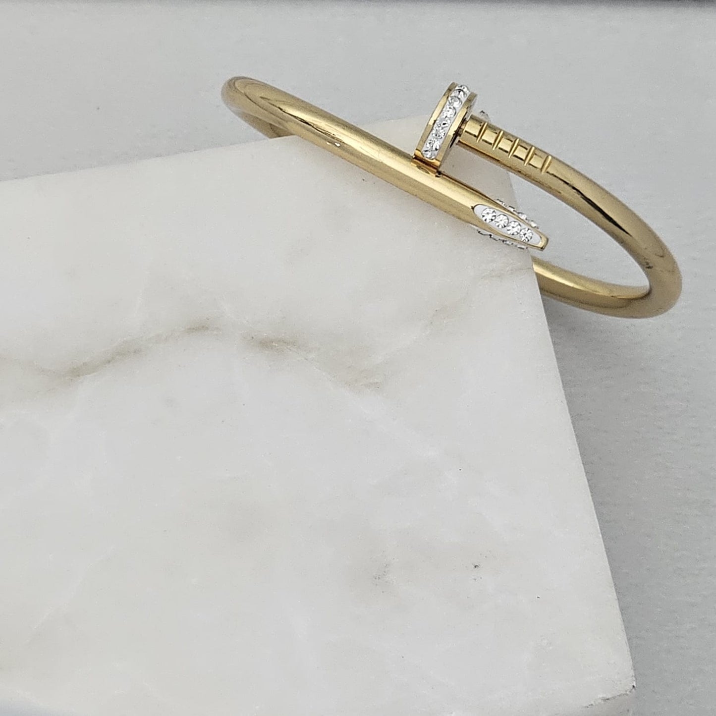 Golden Nail Kada Bracelet (Anti Tarnish) (Small Size)