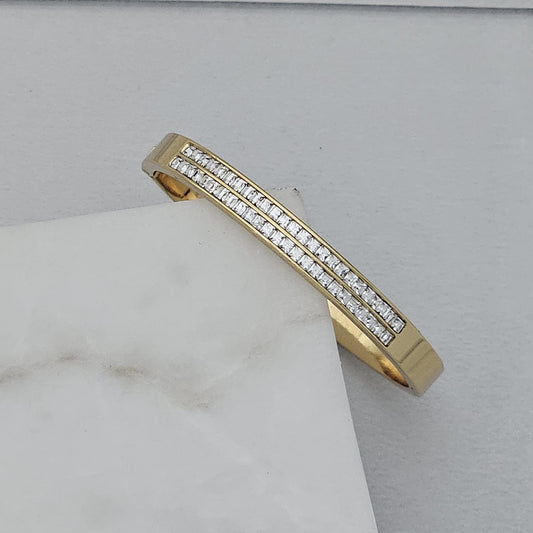 Golden Double Band Bracelet (Anti Tarnish) (Small Size)