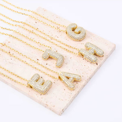 Diamond Initial Alphabet Necklace (Anti Tarnish)