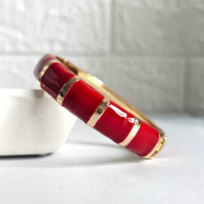 Women Thick Block Enamel Kada Bracelet