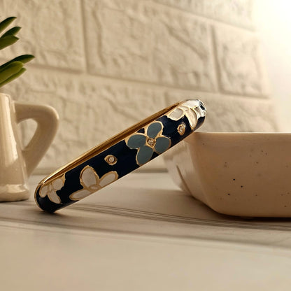 Women Thick Floral Enamel Kada Bracelet