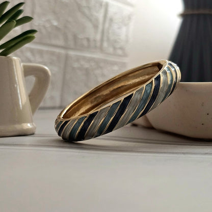 Women Stripped Enamel Kada Bracelet