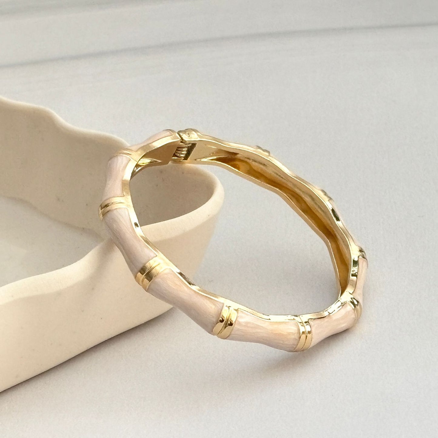 Women Bamboo Style Enamel Kada Bracelet