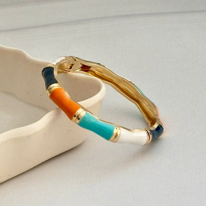 Women Bamboo Style Enamel Kada Bracelet