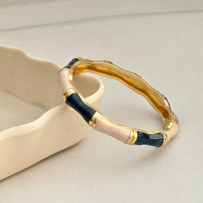 Women Bamboo Style Enamel Kada Bracelet
