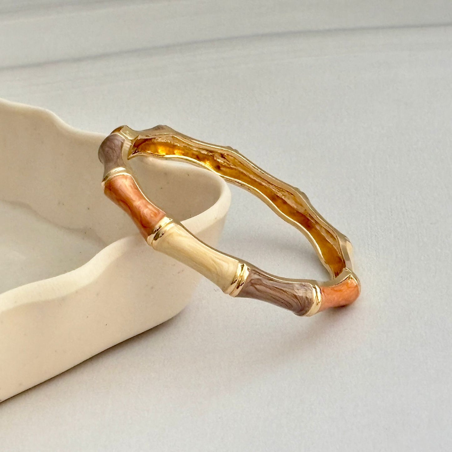 Women Bamboo Style Enamel Kada Bracelet