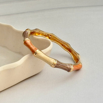 Women Bamboo Style Enamel Kada Bracelet