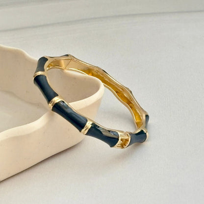 Women Bamboo Style Enamel Kada Bracelet