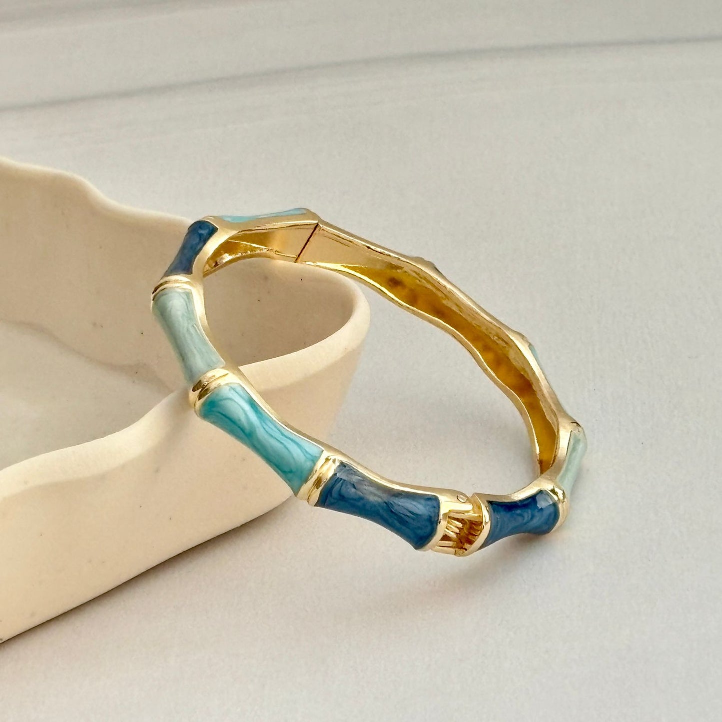 Women Bamboo Style Enamel Kada Bracelet