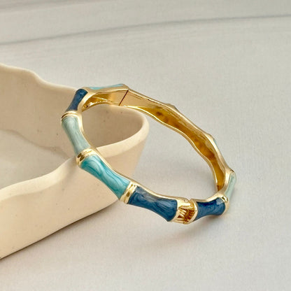 Women Bamboo Style Enamel Kada Bracelet