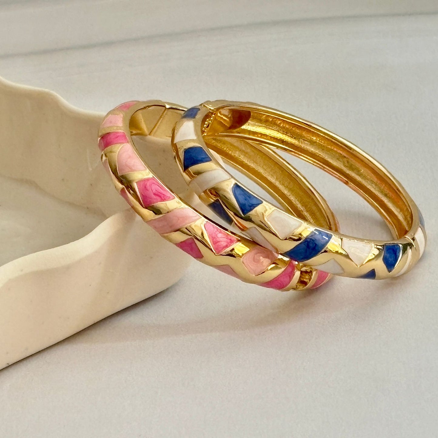 Women Square Block Enamel Kada Bracelet