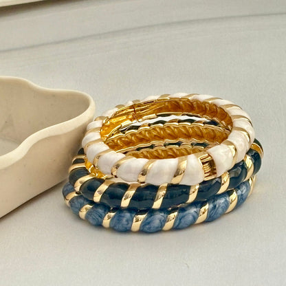 Women Striped Enamel Kada Bracelet
