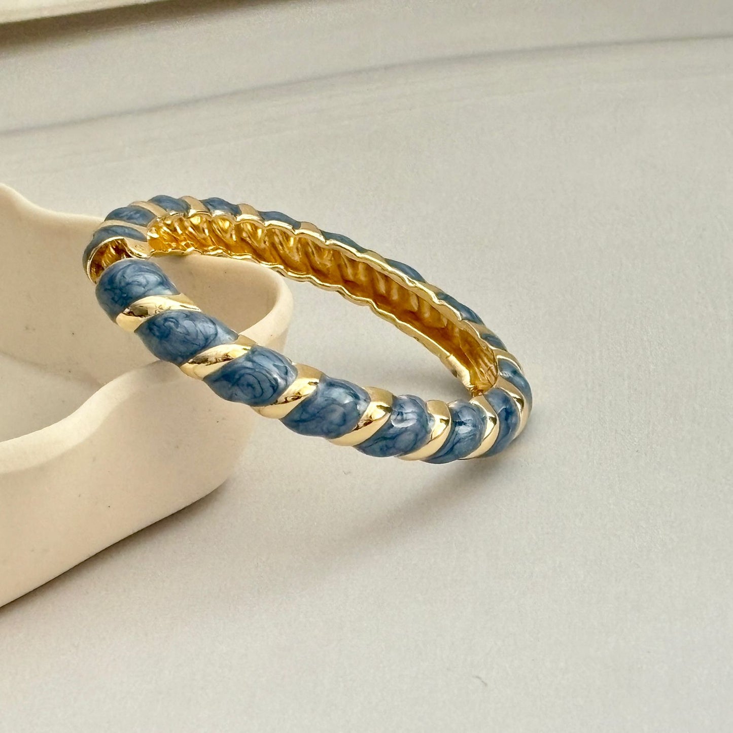 Women Striped Enamel Kada Bracelet