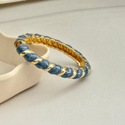 Women Striped Enamel Kada Bracelet