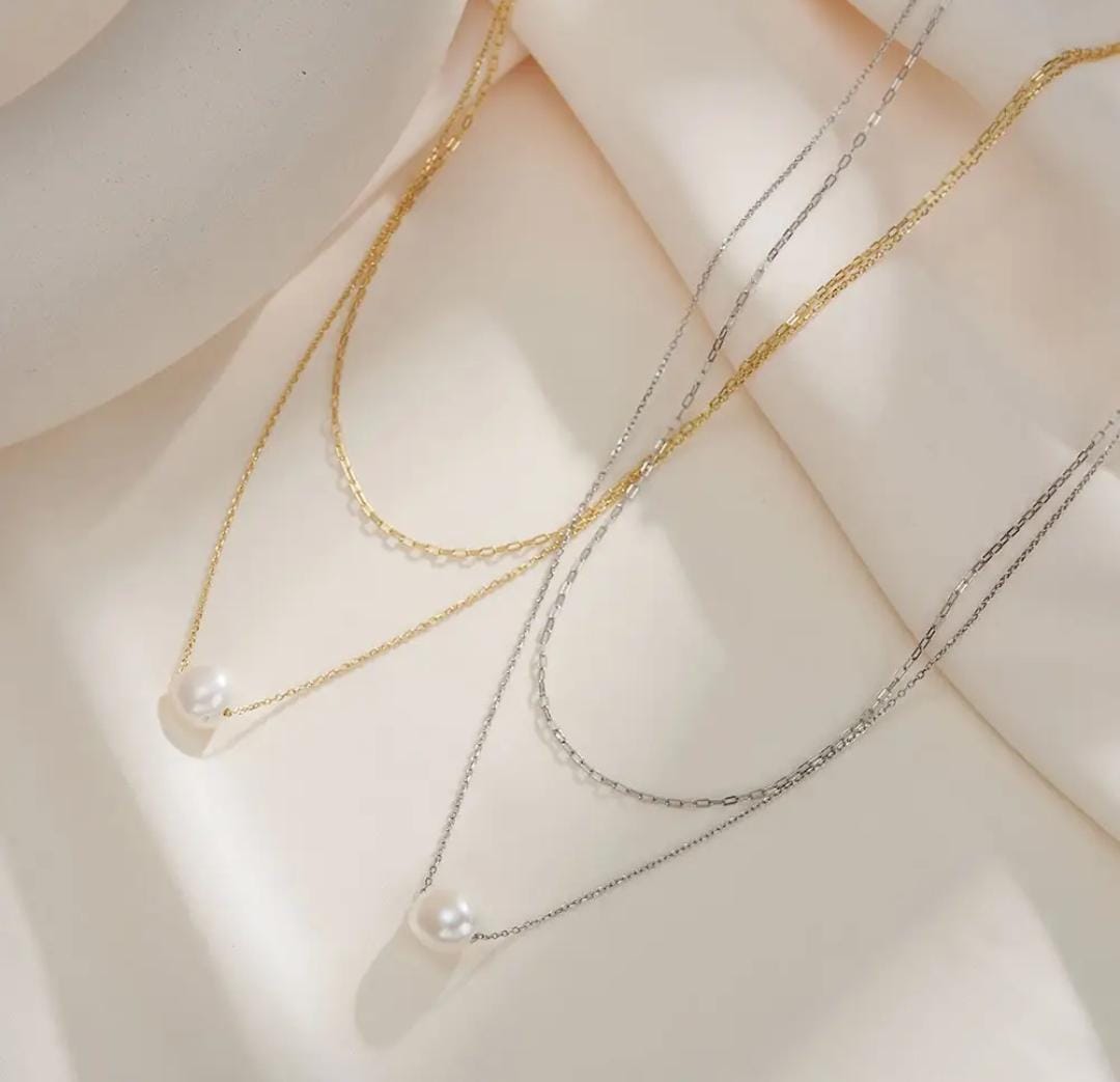 Pearl Two Layered Women Necklace
