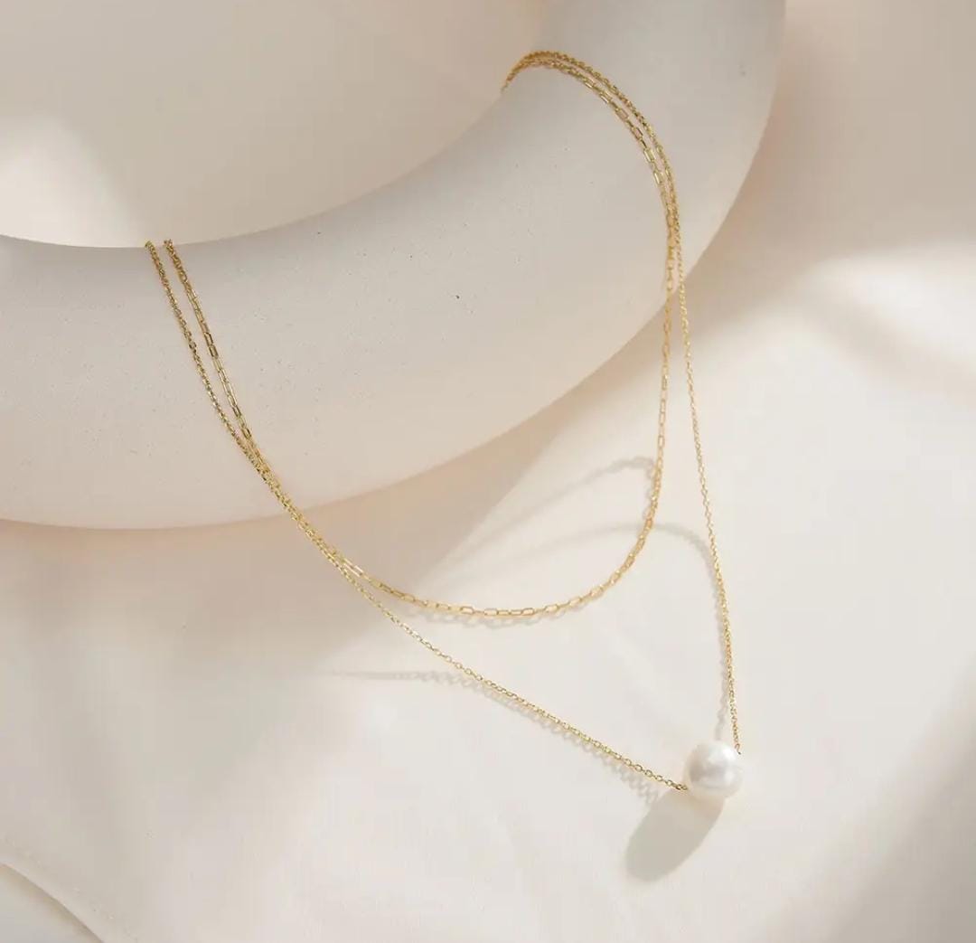 Pearl Two Layered Women Necklace