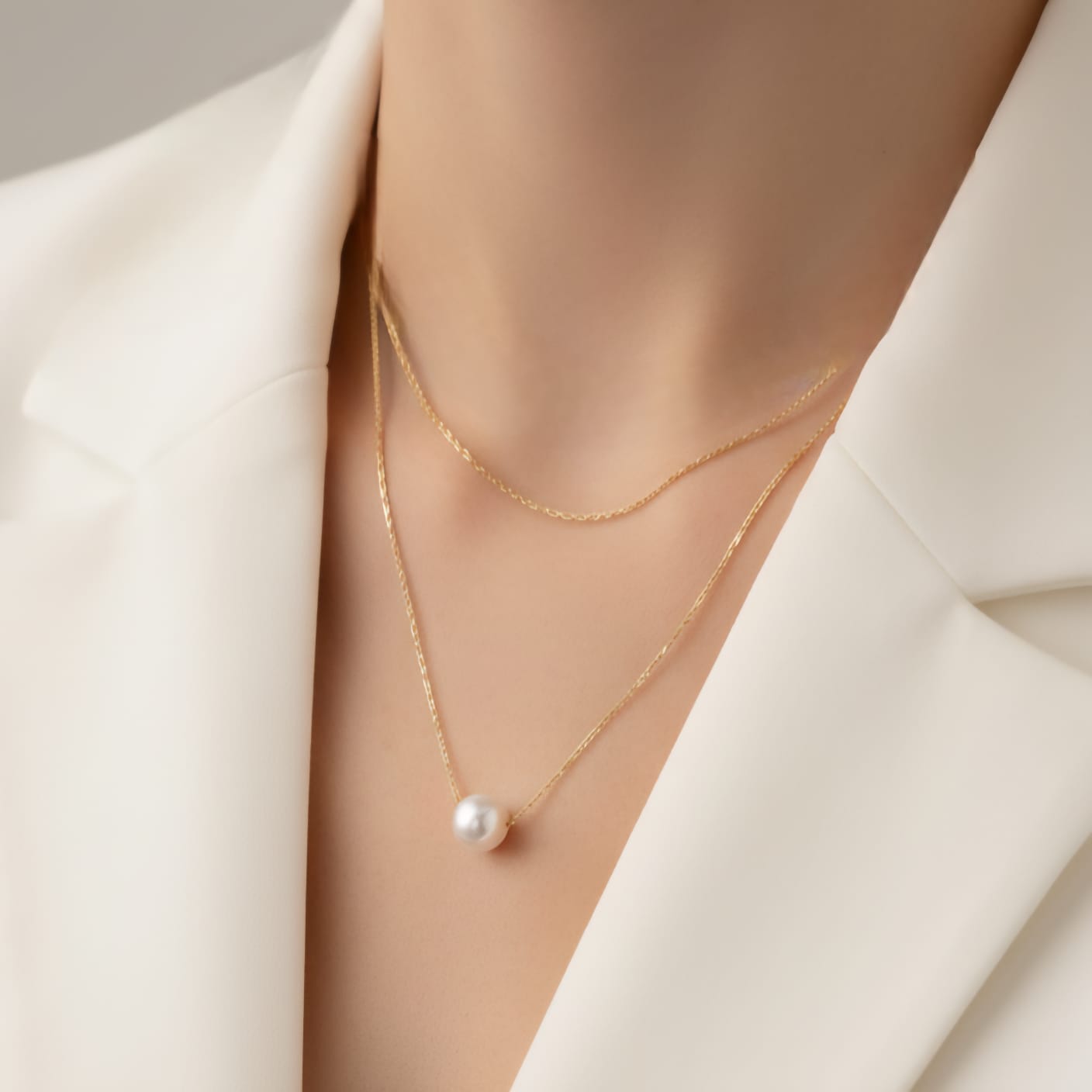 Pearl Two Layered Women Necklace