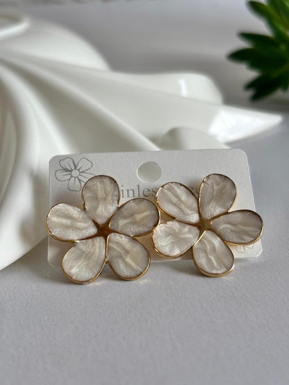 Women Enamel Big Flower Earring