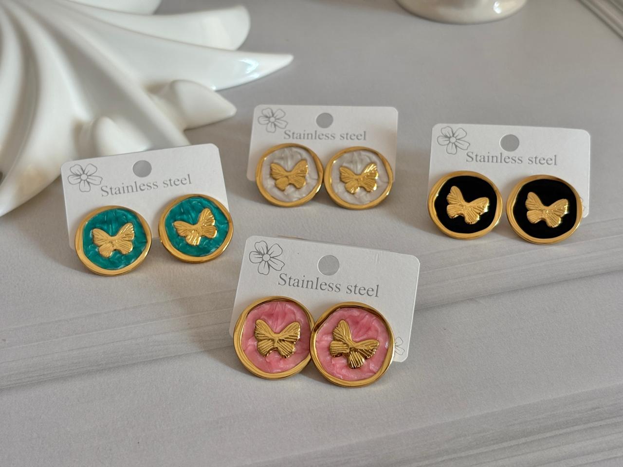 Women Enamel Chunky Butterfly Earring