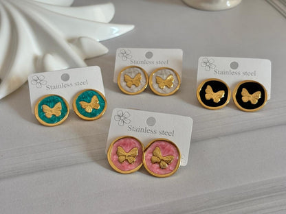 Women Enamel Chunky Butterfly Earring