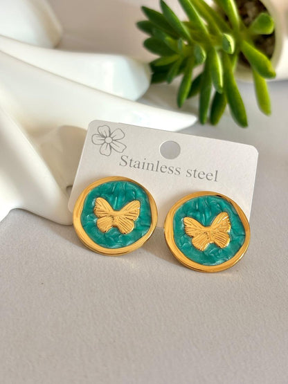 Women Enamel Chunky Butterfly Earring