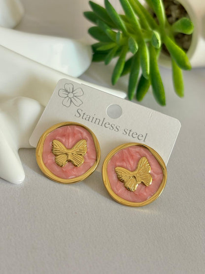 Women Enamel Chunky Butterfly Earring