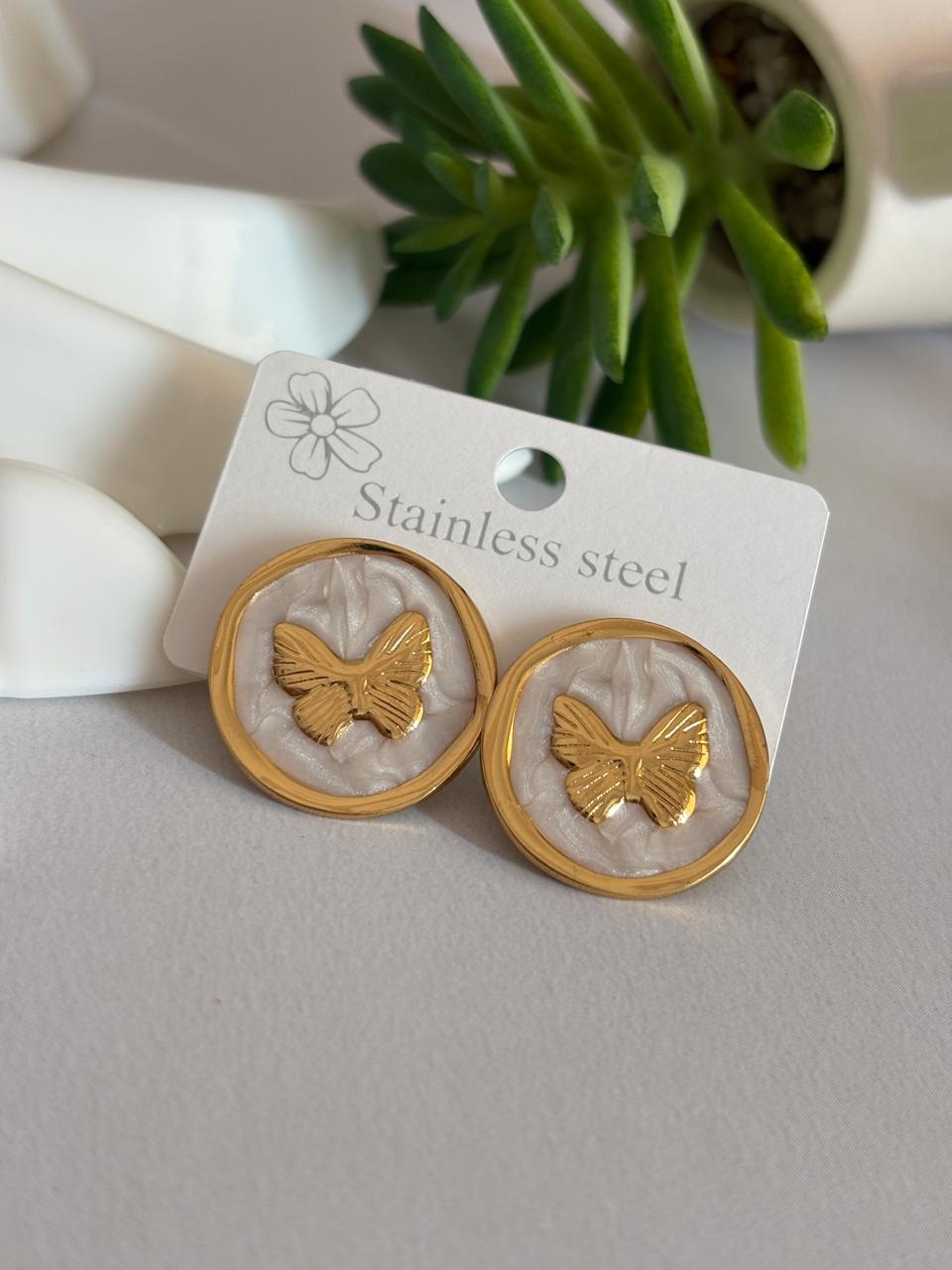 Women Enamel Chunky Butterfly Earring