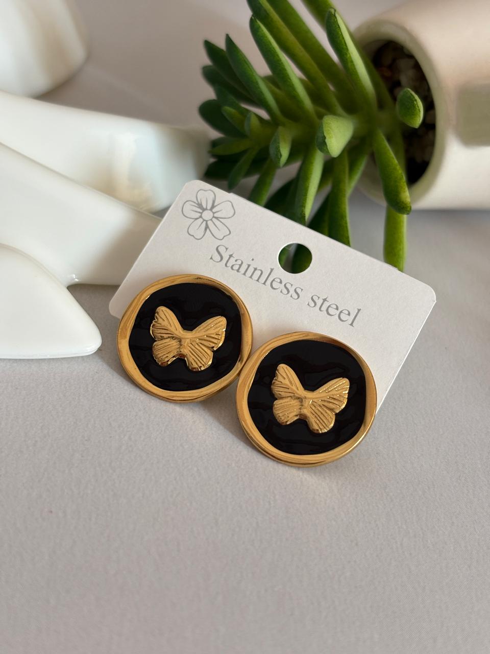 Women Enamel Chunky Butterfly Earring