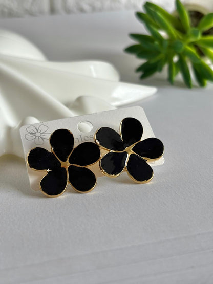 Women Enamel Big Flower Earring