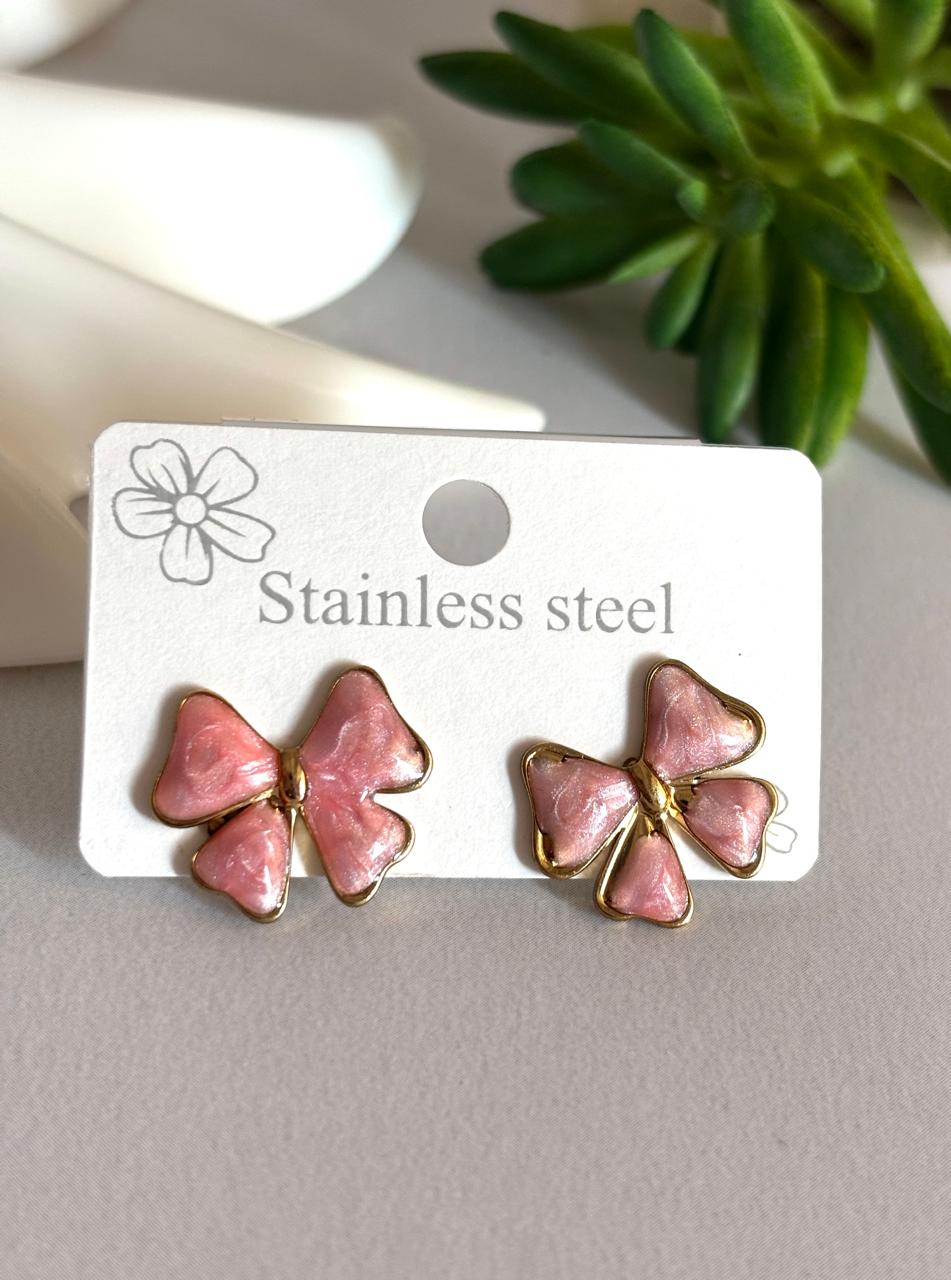 Women Enamel Dainty Bow Earring - Nimé By Shop Trendys