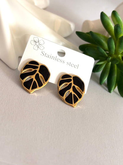 Women Enamel Leaf Earring